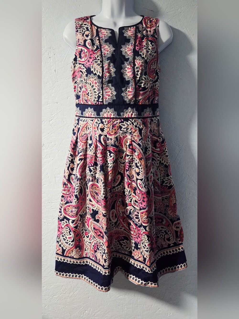Talbots Navy & Pink Paisley Dress - 2P